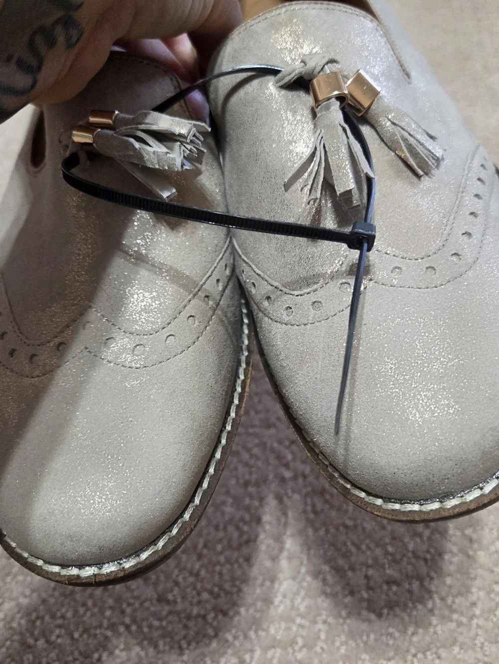 ARA New Classic‎ Tassel Loafer Shoes Womens Size Us 10 Metallic Designer Luxury